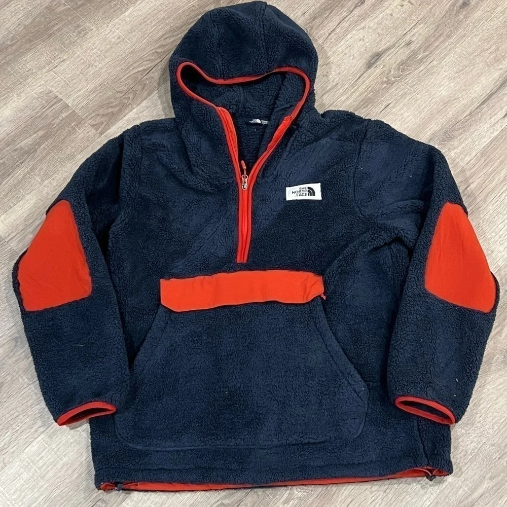 Men’s Large The North Super Plush Teddy Bear Kangaroo Pullover Sweater